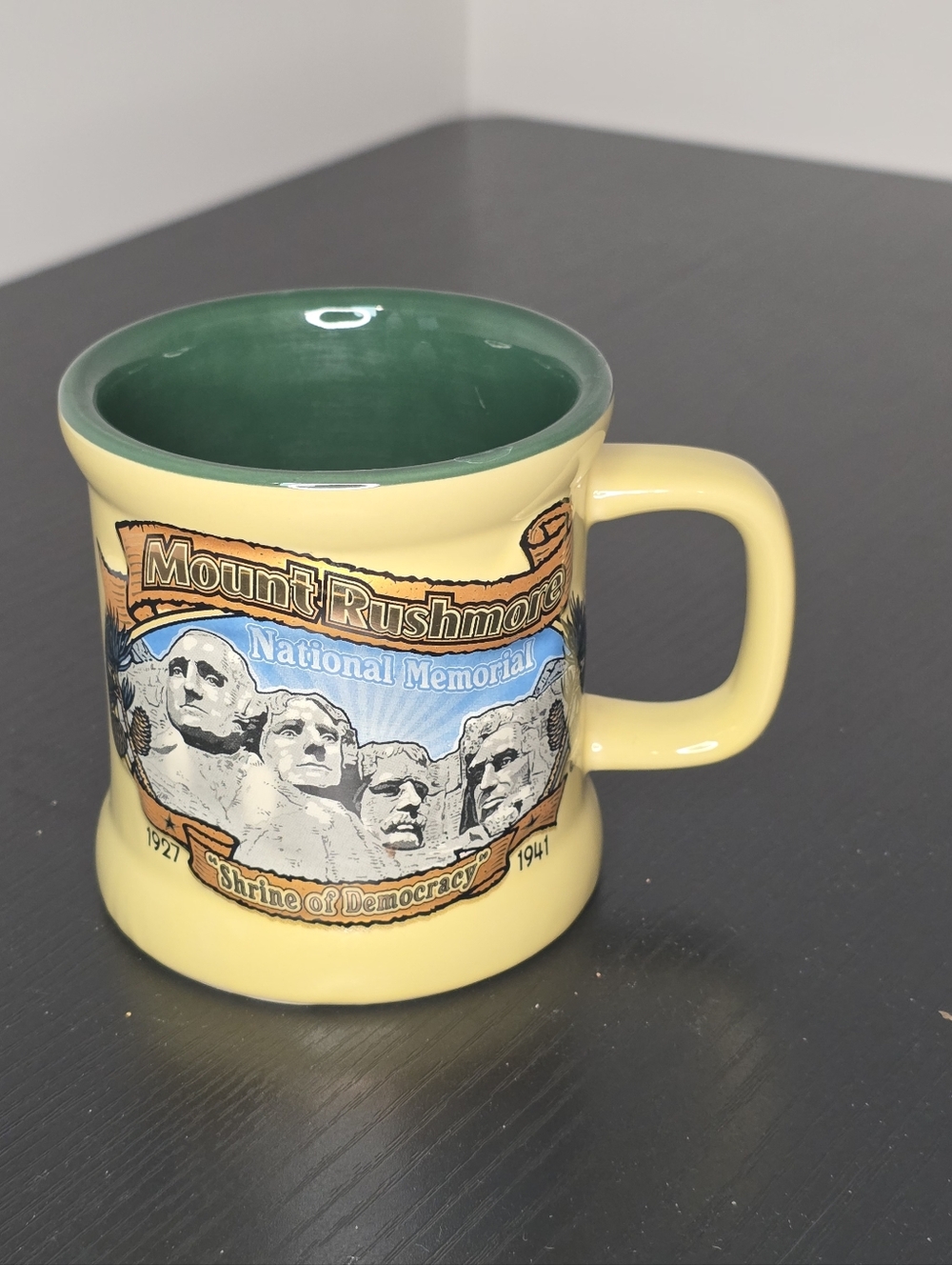 Vintage Mount Rushmore 3D Relief Souvenir Mug - Shrine of Democracy